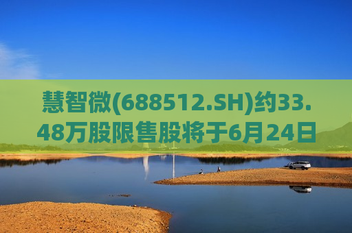 慧智微(688512.SH)约33.48万股限售股将于6月24日起上市流通