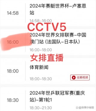 cctv5今日节目单(CCTV5今日节目单CBACBA什么时间开始)