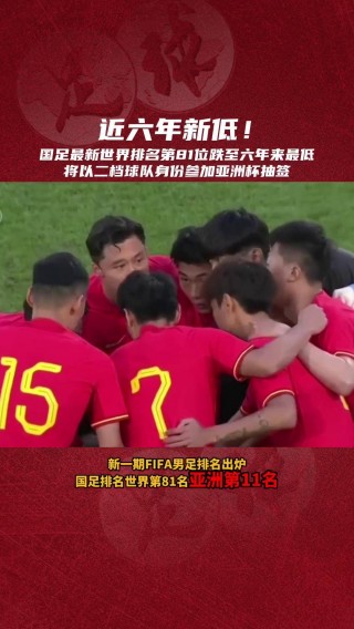 国足世界排名最新排名(国足最新世界排名上升3位排第65位)